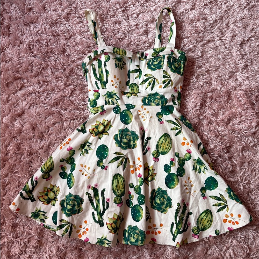 Eva Rose Ixia ModCloth Floral Cactus Print Mini Dress